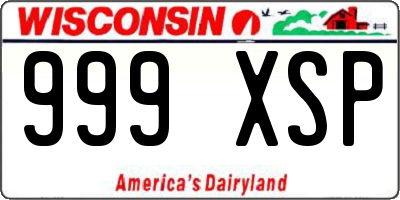 WI license plate 999XSP
