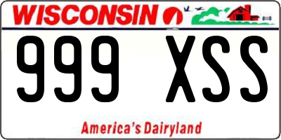 WI license plate 999XSS