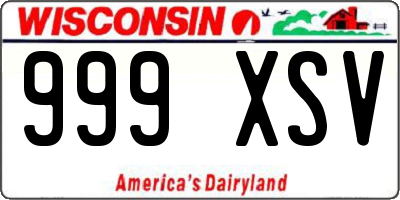WI license plate 999XSV
