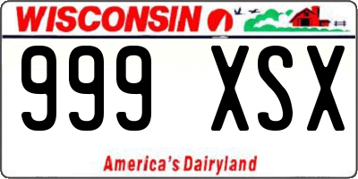 WI license plate 999XSX