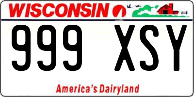 WI license plate 999XSY