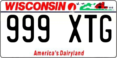WI license plate 999XTG