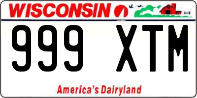 WI license plate 999XTM