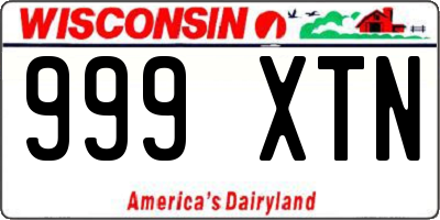 WI license plate 999XTN