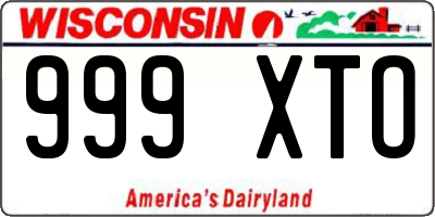 WI license plate 999XTO