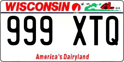 WI license plate 999XTQ