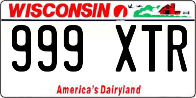 WI license plate 999XTR