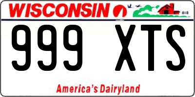 WI license plate 999XTS