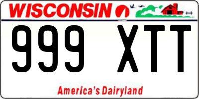 WI license plate 999XTT
