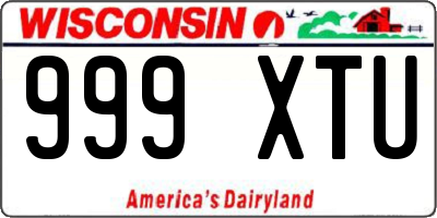 WI license plate 999XTU