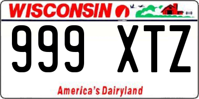 WI license plate 999XTZ