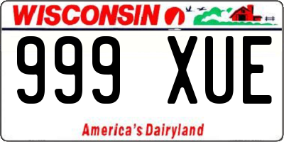 WI license plate 999XUE