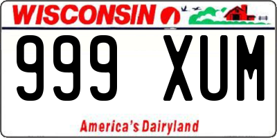WI license plate 999XUM