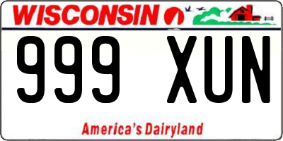 WI license plate 999XUN