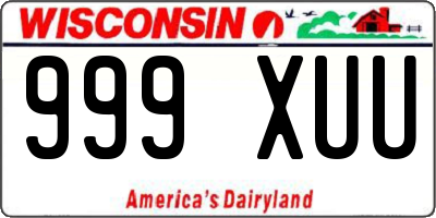 WI license plate 999XUU