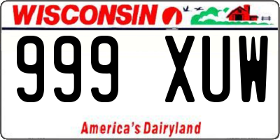 WI license plate 999XUW