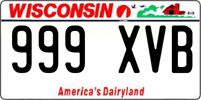 WI license plate 999XVB