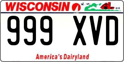 WI license plate 999XVD