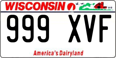 WI license plate 999XVF