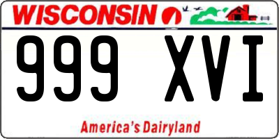 WI license plate 999XVI