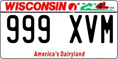 WI license plate 999XVM