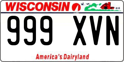 WI license plate 999XVN