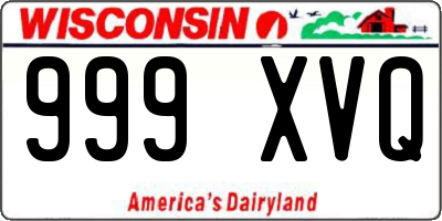 WI license plate 999XVQ