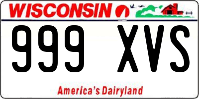 WI license plate 999XVS