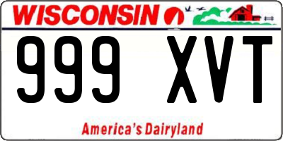 WI license plate 999XVT