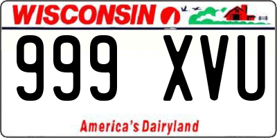 WI license plate 999XVU