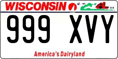 WI license plate 999XVY