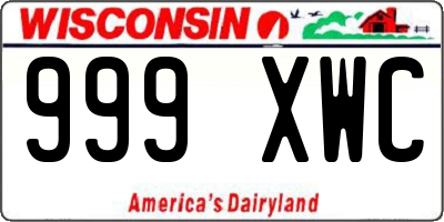 WI license plate 999XWC