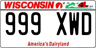 WI license plate 999XWD