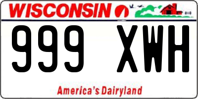 WI license plate 999XWH