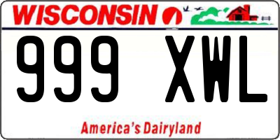 WI license plate 999XWL