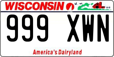 WI license plate 999XWN