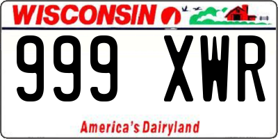 WI license plate 999XWR