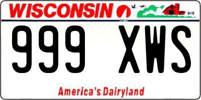 WI license plate 999XWS