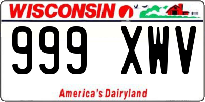 WI license plate 999XWV