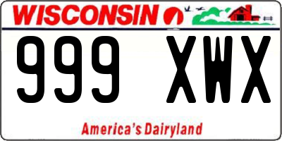 WI license plate 999XWX