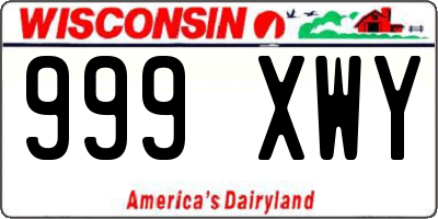WI license plate 999XWY
