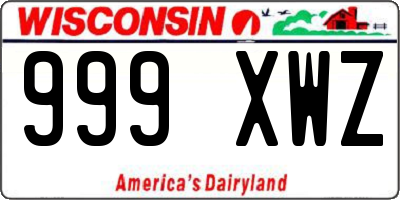 WI license plate 999XWZ