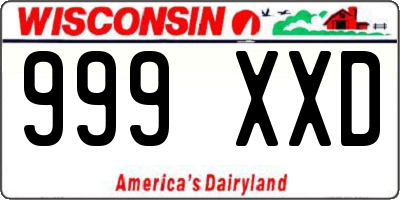 WI license plate 999XXD