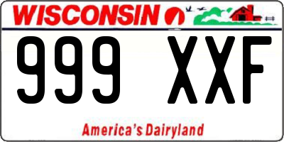 WI license plate 999XXF