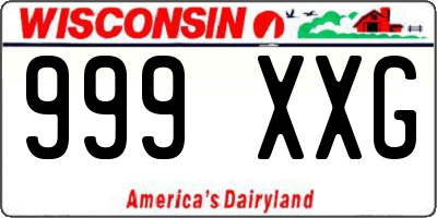 WI license plate 999XXG