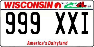 WI license plate 999XXI