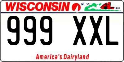 WI license plate 999XXL