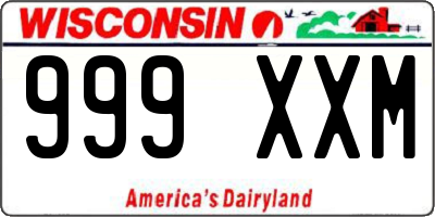 WI license plate 999XXM
