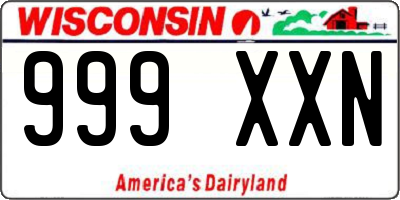 WI license plate 999XXN