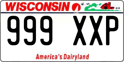 WI license plate 999XXP